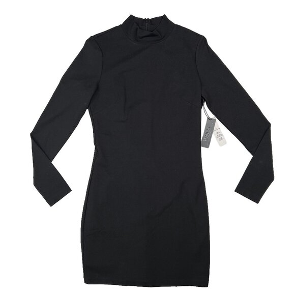 White House Black Market AURA Long Sleeve Sculpting Mini Dress Black Sz 10 - NWT - Picture 3 of 6